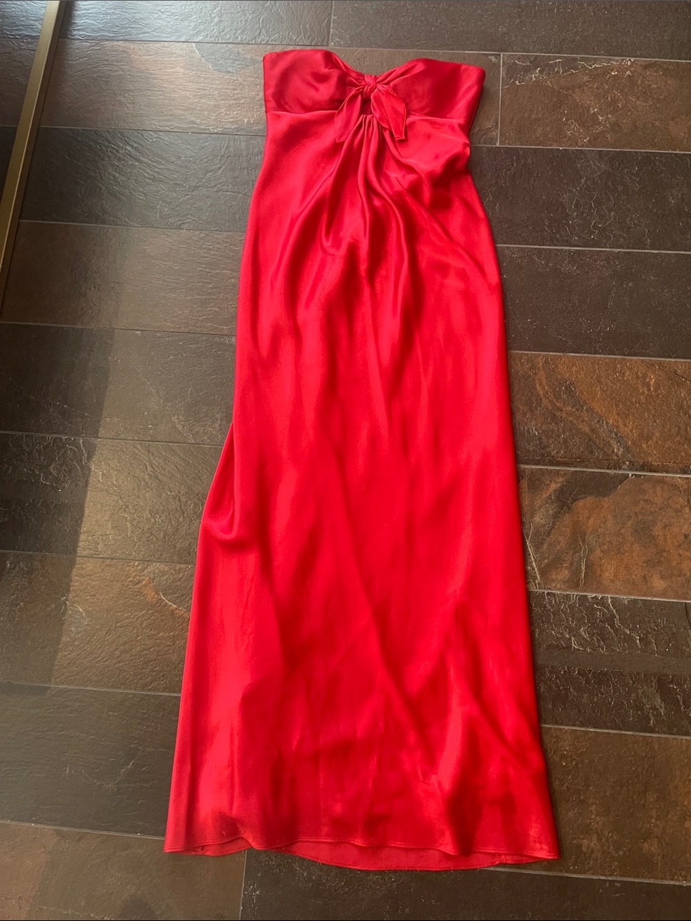 Morgan & Co. Red Strapless Maxi Dress